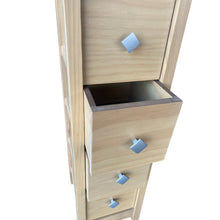 Cargar imagen en el visor de la galería, Mueble Auxiliar Cajonera Estrecho de Madera de Pino Natural Color Roble Claro Madera Natural