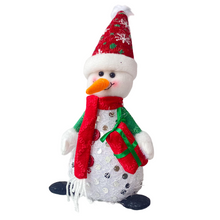 Cargar imagen en el visor de la galería, Muñeco Papa Noel, Reno y Muñeco Nieve (Aleatorio) de Navidad con luz LED Ilumina Cuerpo, Figura Jarh de Navideño Para Decoración de Navadad 14x11x31 cm