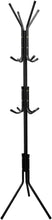 Cargar imagen en el visor de la galería, Perchero de pie metálico negro 170 x 47 x 47 cm - 12 ganchos - Perchero entrada recibidor - Perchero de pasillo - Perchero metálico - Para abrigos, sombreros, bolsos, paraguas