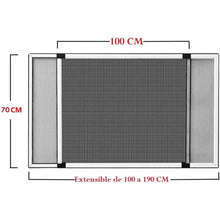 Cargar imagen en el visor de la galería, Mosquitera con Marco Plata extensible de aluminio adaptable a ventanas, anti-insectos (mosquitos o moscas)