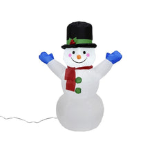 Cargar imagen en el visor de la galería, Muñeco de Nieve Inflable 120cm Luces LED Exterior Interior Decoración Navidad Incl. Bomba Eléctrica