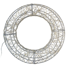 Cargar imagen en el visor de la galería, Corona de Navidad Luminosa Metal 3D con Luces LED Calida Plata Para Decoración de Navidad Interior