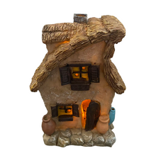 Cargar imagen en el visor de la galería, Casa Tejado de Paja Navideño con1 Luz LED Intermitente Para Decoración de Belén Nacimeinto Navidad