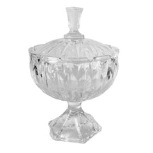 Cargar imagen en el visor de la galería, Bombonera Con Tapa de Cristal Diseño 3D para Almacenar Bombones Caramelos Dulces y Decorar Centro de Mesa ø 16.5 x 24 cm
