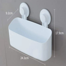 Cargar imagen en el visor de la galería, Repisa de pared para baño, estantería WC de PVC con ventosa, 25x10x18 cm