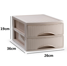 Cargar imagen en el visor de la galería, Cajonera de Sobremesa Imitación Rattan A4 con en Plástico Duro. Ideal para Organizar la Oficina