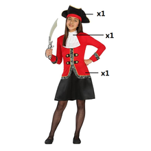 Cargar imagen en el visor de la galería, Disfraz Pirata, Capitán de Pirata Niña Infantil para Carnaval Teatro vestido pirata marinera