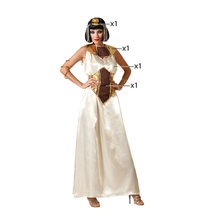 Cargar imagen en el visor de la galería, Disfraz Egipcia Vestido Dorado con Diadema Adulto Mujer para Carnaval Fiesta Teatro