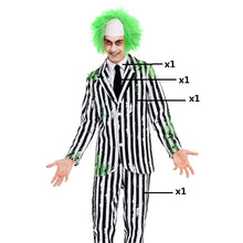 Cargar imagen en el visor de la galería, Disfraz Fantasma Presidiario a Rayas Adulto Unisex Fiesta de Carnaval Halloween Teatro