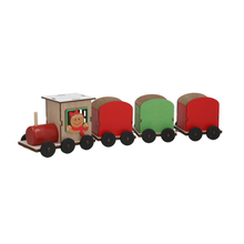 Cargar imagen en el visor de la galería, Tren de Madera Navideño con Jengibre - Decoración Navideña para Mesa, Chimenea y Regalo Infantil, Adorno de Navidad Original (Pack de 2 / Unidad)