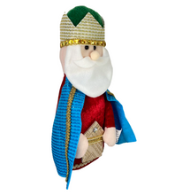 Cargar imagen en el visor de la galería, Conjunto de 3 Figuras Reyes Magos de Tela para Decoración de Navidad y el Día de Reye 13x10x31 cm