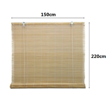 Cargar imagen en el visor de la galería, Estor Enrollable de Bambú Natural para Interiores, Persiana Cortina de Bambú Protección Solar y Privacidad para Ventanas y Puertas, Color Natural