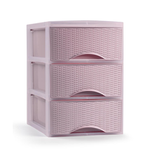 Cargar imagen en el visor de la galería, Cajonera Sobremesa de Plástico Imitación Rattan para Ordenación Decoración Hogar Oficina