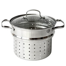 Cargar imagen en el visor de la galería, Olla Pasta con Tapa Acero Inoxidable 20 cm Inducción Valido para todo Tipo de Cocina - Santa Clara