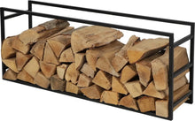 Cargar imagen en el visor de la galería, Porta Leña, Soporte para Leña, Estante para Leña de Chimenea, Leñero Interior e Exterior de Metal, Estanteria de Almacenamiento de Madera para Hogar, Negro - Urban Living