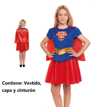 Cargar imagen en el visor de la galería, Disfraz Heroína Super Girl Superhéroe Niña Infantil para Carnaval Fiesta