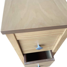 Cargar imagen en el visor de la galería, Mueble Auxiliar Cajonera Estrecho de Madera de Pino Natural Color Roble Claro Madera Natural