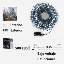 Cargar imagen en el visor de la galería, Guirnalda de Luces LED para Navidad de cable Verde - 8 funciones; Ideal para decorar árboles tanto en interiores como exteriores