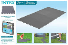 Cargar imagen en el visor de la galería, Protector suelo Intex para piscinas 50x50x0.5cm 8 piezas Color Gris