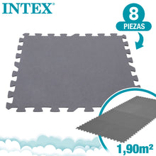 Cargar imagen en el visor de la galería, Protector suelo Intex para piscinas 50x50x0.5cm 8 piezas Color Gris