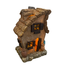 Cargar imagen en el visor de la galería, Casa Tejado de Paja Navideño con1 Luz LED Intermitente Para Decoración de Belén Nacimeinto Navidad