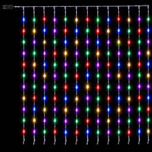 Cargar imagen en el visor de la galería, Cortina Luces LED Efecto Lluvia Multicolor o Blanco, Cable Transparente, 200/300 LED, 3x2 m o 3x3 m
