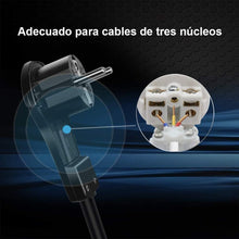 Cargar imagen en el visor de la galería, Enchufe en ángulo plano con protección de contacto, con mango plegable