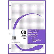 Cargar imagen en el visor de la galería, PACK 3 Recambio de Hojas A4 – 180 Hojas, 90 g/m², Cuadrícula 5 mm, 4 Taladros