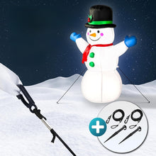 Cargar imagen en el visor de la galería, Muñeco de Nieve Inflable 120cm Luces LED Exterior Interior Decoración Navidad Incl. Bomba Eléctrica