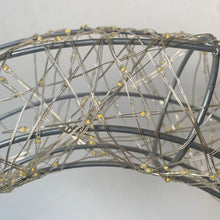 Cargar imagen en el visor de la galería, Corona de Navidad Luminosa Metal 3D con Luces LED Calida Plata Para Decoración de Navidad Interior