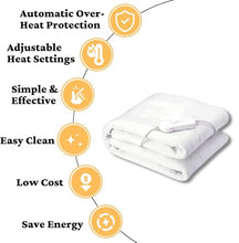 Cargar imagen en el visor de la galería, Manta eléctrica Individual 60W ajustable 150x80cm