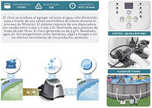Cargar imagen en el visor de la galería, INTEX Clorador salino, clorador salino para piscinas, 5 gramos/hora, piscinas desmontables pequeñas, 26.500 litros, 3 modos de autolimpieza, programación 12 horas