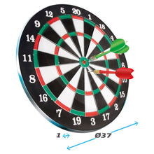 Cargar imagen en el visor de la galería, Diana Doble cara 37/45 cm con dardos Punta Metal para colgar niños y adultos