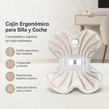 Cargar imagen en el visor de la galería, Cojín Ergonómico 3 en 1 para Silla de Oficina y Coche, Soporte para Espalda y Asiento, Diseño Anatómico Transpirable, Cojín de Poliuretano, 46 × 40 × 35 cm
