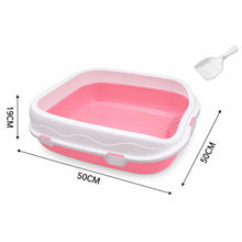 Cargar imagen en el visor de la galería, Arenero para Gatos con Pala, Bandeja Sanitaria para Gatos 50 x 39 x 19 cm, Fácil de Limpiar, Bordes Altos, Color Aleatorio