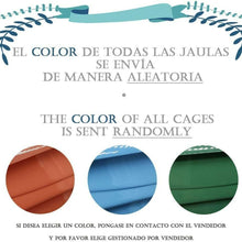 Cargar imagen en el visor de la galería, Jaula Pájaros Pequeño para Pajarera Periquito Canarios Metal Grande con Comedero Bebedero Saltador Color al Azar BPS-12010