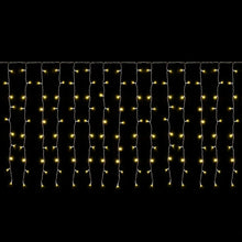 Cargar imagen en el visor de la galería, Cortina de Luces LED Solar con Cable Transparente 8 Funciones IP44 para Decoración de Navidad