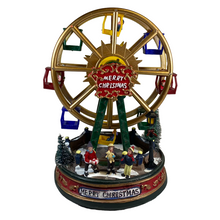 Cargar imagen en el visor de la galería, Escena Noria Con Luz 15 Led Música Navideña Movimiento ø20 x 28 cm cm para Decoracion de Navidad