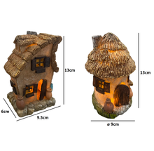 Cargar imagen en el visor de la galería, Casa Tejado de Paja Navideño con1 Luz LED Intermitente Para Decoración de Belén Nacimeinto Navidad