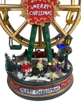 Cargar imagen en el visor de la galería, Escena Noria Con Luz 15 Led Música Navideña Movimiento ø20 x 28 cm cm para Decoracion de Navidad