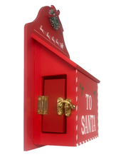 Cargar imagen en el visor de la galería, Buzón de Cartas de Madera para Decoración de Navidad - Rojo, Papá Noel y Santa Claus