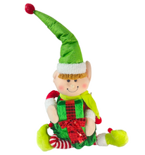 Cargar imagen en el visor de la galería, Muñeco Elfo Flandes Sentado con Regalo de Navideño Para Decoración de Navidad modelo aleatorio