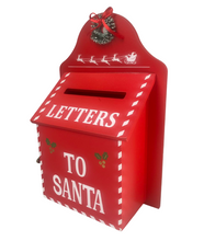 Cargar imagen en el visor de la galería, Buzón de Cartas de Madera para Decoración de Navidad - Rojo, Papá Noel y Santa Claus