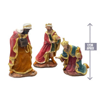 Cargar imagen en el visor de la galería, Set 3 Reyes Magos Melchor, Gaspar y Baltasar Resina Para Belen Pesebre Figuras Decoracion de Navidad