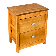 Cargar imagen en el visor de la galería, Mueble Auxiliar Cajonera Ancha de Madera de Pino Natural Color Roble Claro / Meil Para Baño Dormitorio