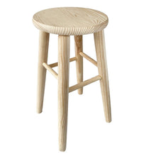 Cargar imagen en el visor de la galería, Taburete Redondo de Madera Natural, Silla Banqueta Redonda