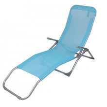 Cargar imagen en el visor de la galería, Tumbona reclinable con 2 posiciones, tubos de acero y textil, Tumbona plegable para Patio Terraza Piscina Jardín