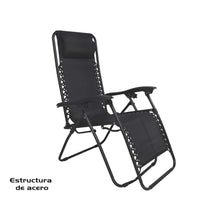 Cargar imagen en el visor de la galería, Silla Tumbona Hamaca Plegable para Playa, jardín, terraza - Hamaca Multiposiciones de Metal con