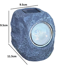 Cargar imagen en el visor de la galería, Luces Solares tipo Piedra para Jardín (Set de 4) - Luz LED Fría, Auto Encendido, Ideal para Macetas y Senderos