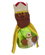 Cargar imagen en el visor de la galería, Conjunto de 3 Figuras Reyes Magos de Tela para Decoración de Navidad y el Día de Reye 13x10x31 cm